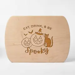 Eat Drink and Be Spooky 8" x 11" Maple Oval Cutting Board