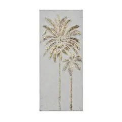 33" Gold Iron Coastal Palm Trees Wall D&eacute;cor