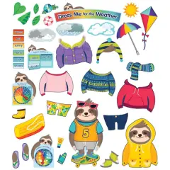Carson Dellosa Education&trade; One World Dress Me for the Weather Sloth Bulletin Board Set