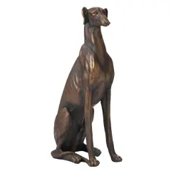 Glitzhome&reg; 30" Sitting Right Greyhound Dog Statue
