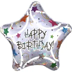 32" Happy Birthday Holographic Balloon