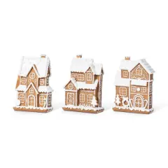 Glitzhome&reg; 5.5" Christmas Resin Gingerbread House Table Decor Set
