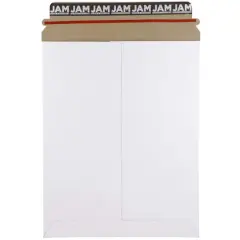 JAM Paper 9.75" x 12.25" White Flat Photo Mailer Peel & Seal Closure Envelopes, 6ct.