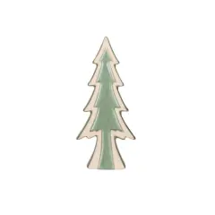 Hello Honey&reg; 8.25" Unglazed & Green Reactive Glaze Stoneware Tree D&eacute;cor Accent