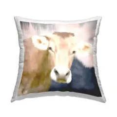 Stupell Industries Country Cattle Cow Farm Animal Portrait Throw Pillow, 18" x 18"