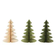 Hello Honey&reg; 9" Green & Cream Paper Honeycomb Tree Set