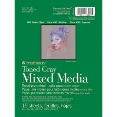 Strathmore&reg; 400 Series Recycled Toned Gray Mixed Media Paper Pad
