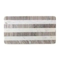 Hello Honey&reg; Beige & White Stripes Marble Cutting Board