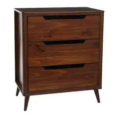 Hello Honey&reg; 37.5" Yume Mid Century Modern Solid Wood 3-Drawer Dresser Chest Walnut Finish