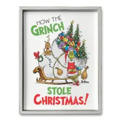 The Grinch Stole Christmas 18" x 24" Dr. Seuss White Framed Print