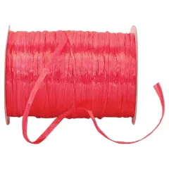 JAM Paper 1/4" Raffia Pearl Ribbon Neon Coral