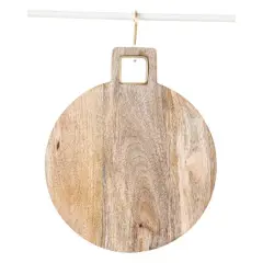 Hello Honey&reg; Mango Wood Cutting Board with Brass Trim Handle