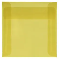 JAM Paper 6" x 6" Translucent Vellum Invitation Envelopes, 25ct. Yellow