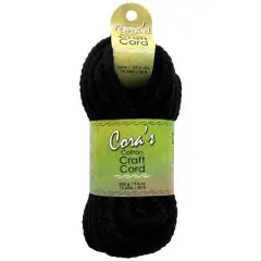 Pepperell 50ft. Black Cora's Cotton Craft Cord