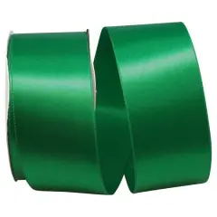 JAM Paper 2.25" x 50yd. Double Face Satin Allure Ribbon Emerald