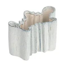 Hello Honey&reg; 8.75" White Organic Stoneware Vase with Reactive Glaze