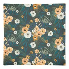 Tropical Floral Cotton Twill Napkin Green