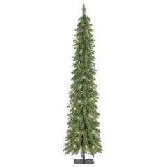 7ft. Pre-Lit Alpine Artificial Pencil Tree, Clear Lights