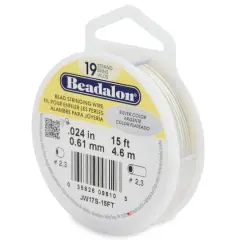 Beadalon&reg; 0.61mm Silver 19 Strand Bead Stringing Wire, 15ft.