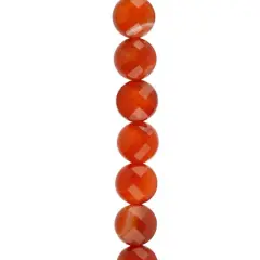 Red Faceted Agate Round Coin Beads, 8mm by Bead Landing&trade;