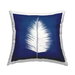 Stupell Industries Abstract Leaf Frond Shape Bold Blue Throw Pillow, 18" x 18"