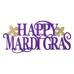 Glitzhome&reg; 24" Metal "HAPPY MARDI GRAS" Wall Decor