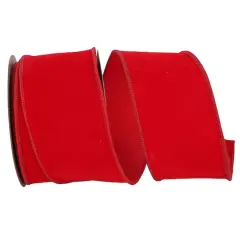 Reliant 2.5" x 10yd. Velvet Duro Domestic Wired Ribbon Red