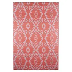 Pink Abstract Pattern Rectangular Outdoor Area Rug, 4ft. x 6ft.