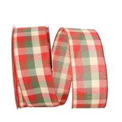 Reliant 2.5" x 50yd. Holiday Check Value Wired Ribbon