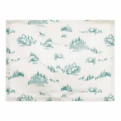 Snowy Town Teal 18x14 Poly Twill Placemat