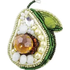 Crystal Art Beadwork Kit For Creating Brooch Avocado