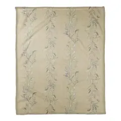 Vines Coral Fleece Blanket Tan
