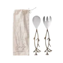 Hello Honey&reg; 11.5" Stainless Steel & Brass Salad Servers Set