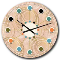 Designart 'Rose Gold Abstract Geometry Luxury Mid-Century Modern Wall Clock