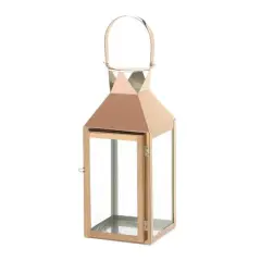15" Rose Gold Candle Lantern