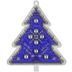 Wonderland Crafts Blue & Silver Tree Ornament Bead Embroidery on Plastic Kit
