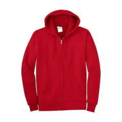 Port & Company&reg; Essential Fleece Full-Zip Hooded Sweatshirt Red