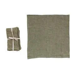 Hello Honey&reg; 18" Square Stonewashed Linen Dinner Napkins, 4ct. Olive