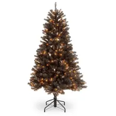 4.5ft. Pre-Lit North Valley&reg; Black Spruce Artificial Christmas Tree, Clear Lights
