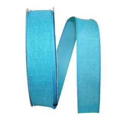 JAM Paper 1.5" x 50yd. Linen Wired Ribbon Turquoise