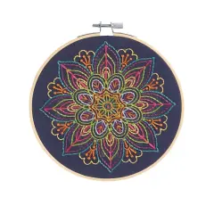 6" Neon Mandala Embroidery Kit by Loops & Threads&reg;