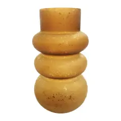 Hello Honey&reg; Frosted Brown 9.75" Curved Glass Vase