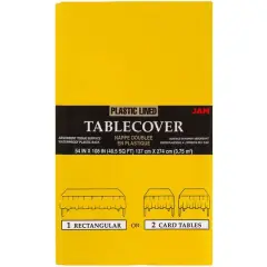 JAM Paper 108" Rectangular Plastic Lined Paper Table Cover Yellow