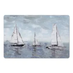 Boats on Horizon Floor Mat