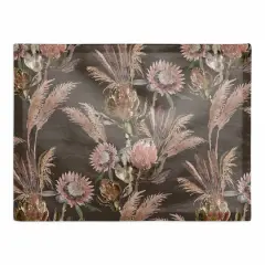 Protea Blooms Cotton Twill Placemat Charcoal