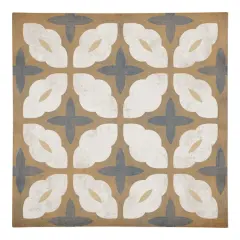 Yellow and Blue Medallion 10" x 10" Cotton Twill Napkin