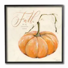 Stupell Industries Fall Is My Favorite Color Orange Pumpkin Seasonal Word Design,12" x 12"