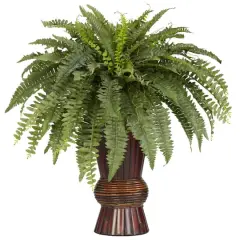 2.75ft. Boston Fern Plant in Bamboo Vase