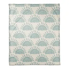 Sun Pattern Coral Fleece Blanket Blue