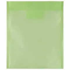 JAM Paper 9.88" x 11.63" Lime Green Plastic Tuck Flap Open End Envelopes, 12ct.